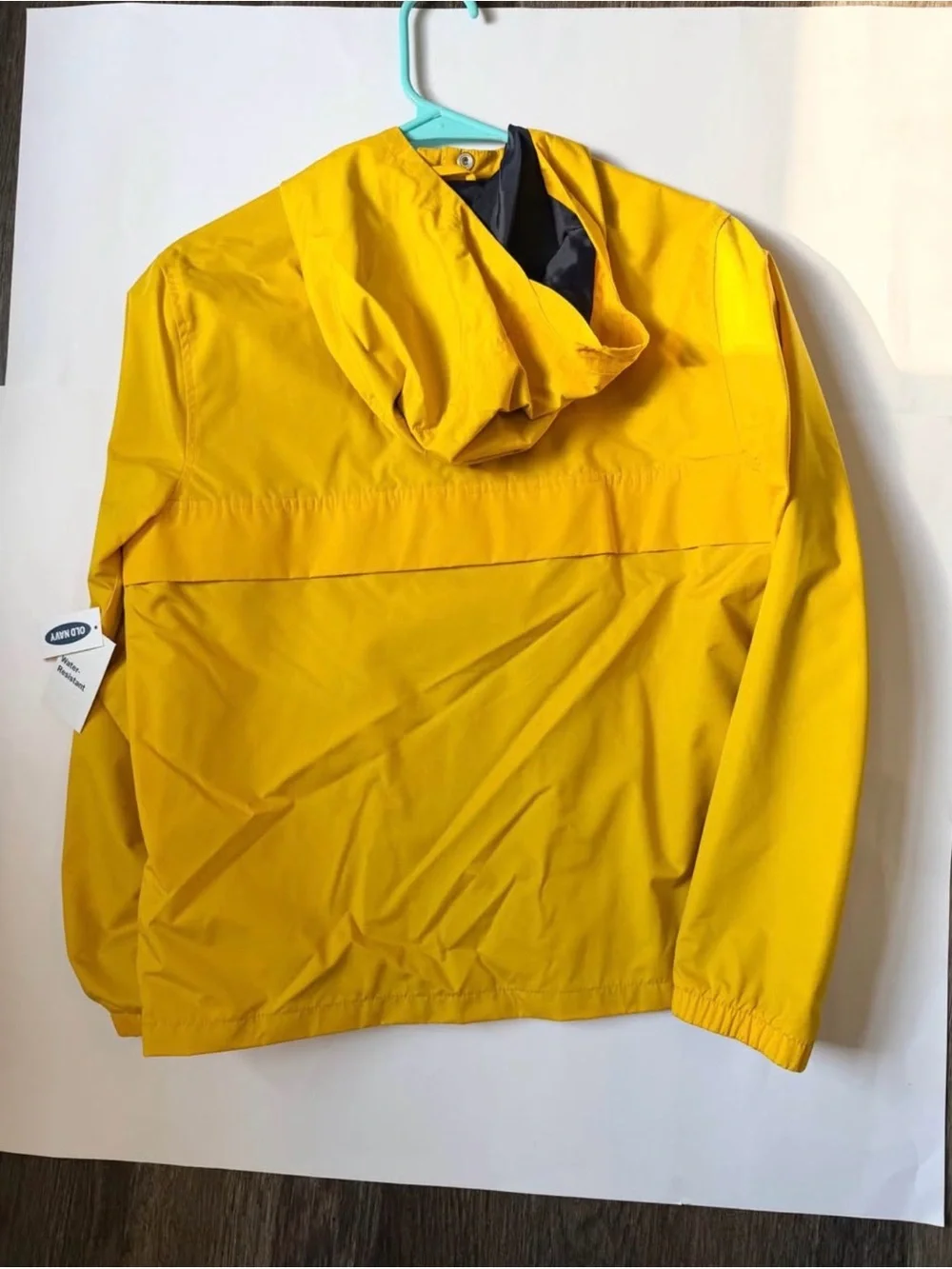 Old Navy Yellow Hooded Kids Rain Jacket Boys Size XL 14-16